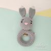 Rattle Rajut Grey Bunny - Valerie Crochet