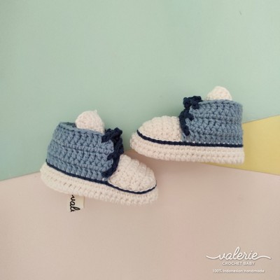 Sepatu Rajut Lite Blue - Valerie Crochet